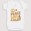 Peace Love And Milk - Baby Gift Set - Baby Bodysuit Gift Set