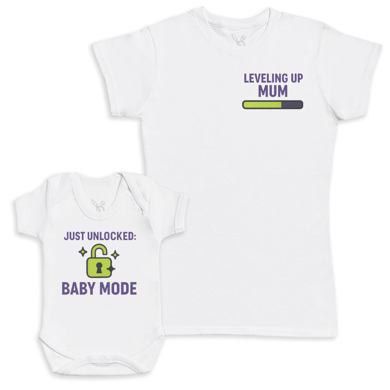 Just Unlocked Baby Mode - Baby Gift Set - Baby Bodysuit Gift Set