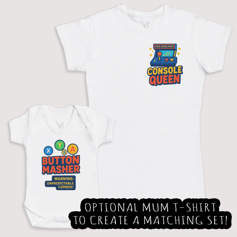 Button Masher - Baby Gift Set - Baby Bodysuit Gift Set
