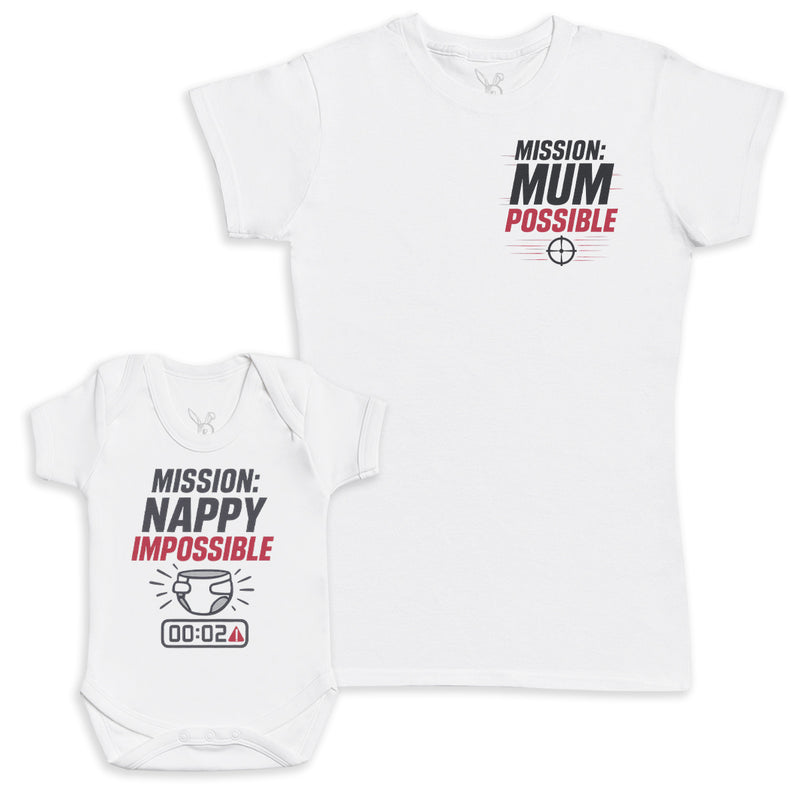 Mission Nappy Impossible - Baby Gift Set - Baby Bodysuit Gift Set