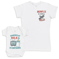 Powered By Milk And Cartoons - Baby Gift Set - Baby Bodysuit Gift Set