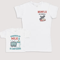 Powered By Milk And Cartoons - Baby Gift Set - Baby Bodysuit Gift Set