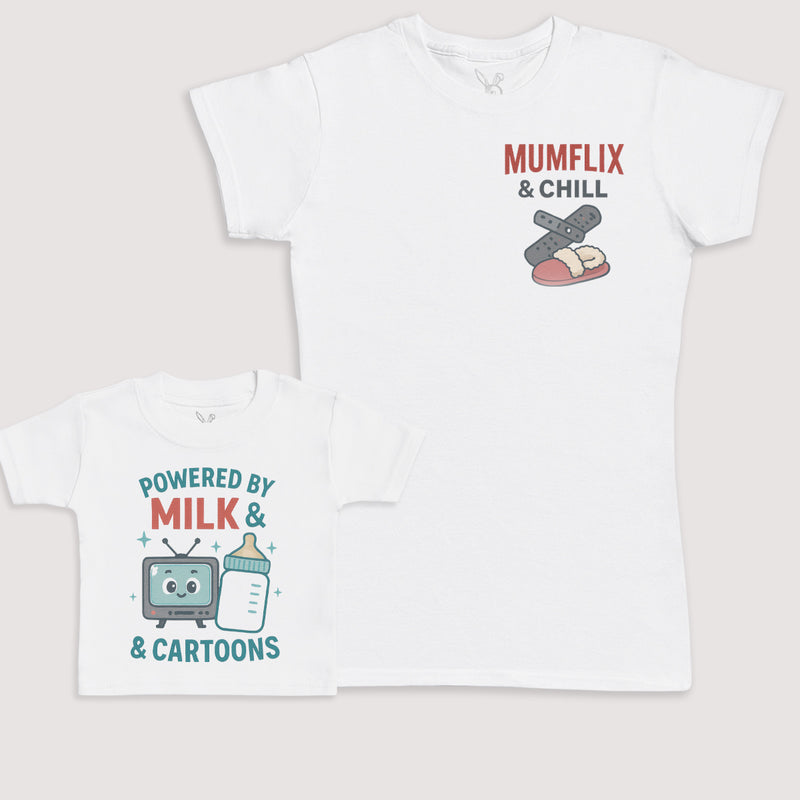 Powered By Milk And Cartoons - Baby Gift Set - Baby Bodysuit Gift Set