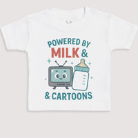 Powered By Milk And Cartoons - Baby Gift Set - Baby Bodysuit Gift Set