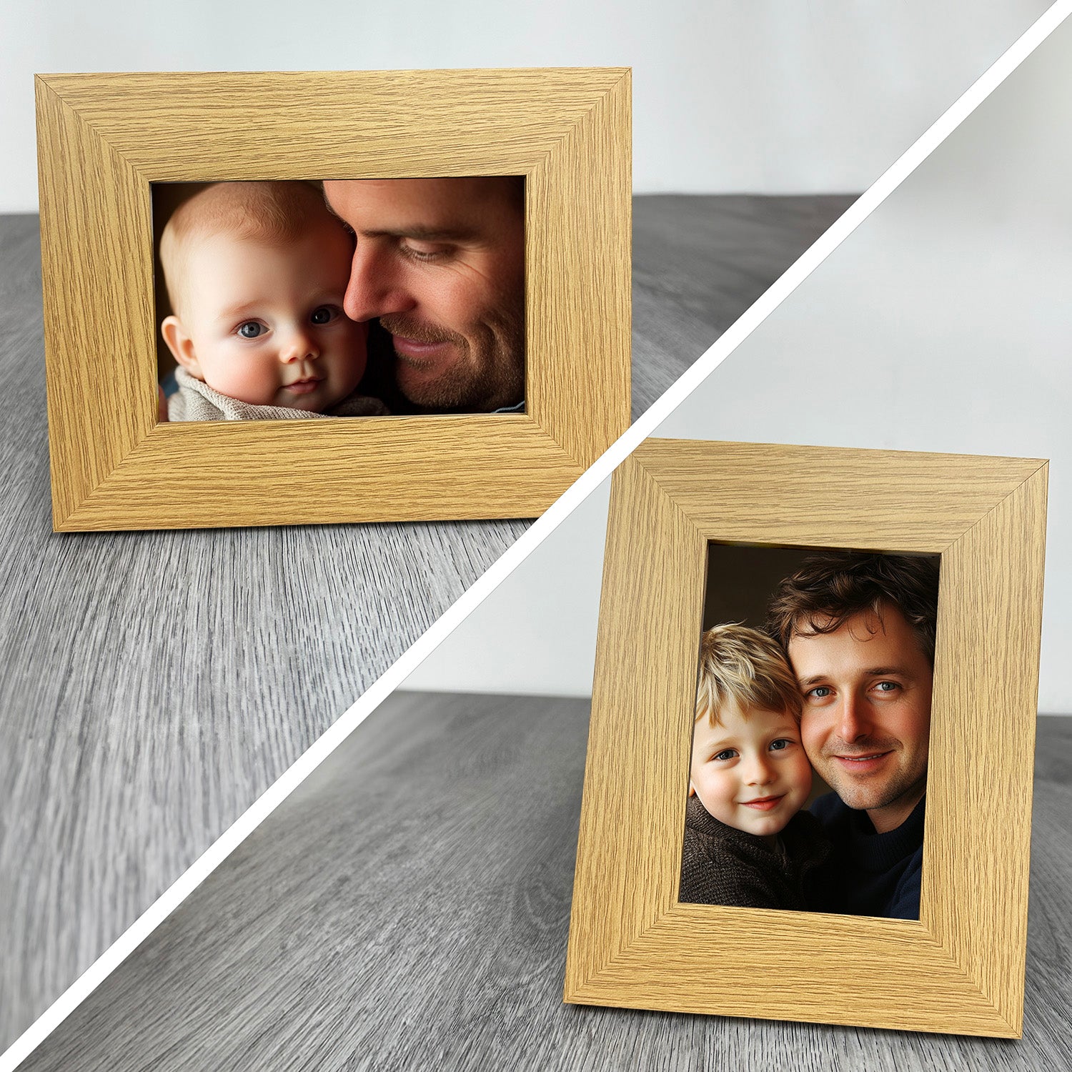 PERSONALISED Happy 1st Father's Day Wooden Photo Frame with Photo