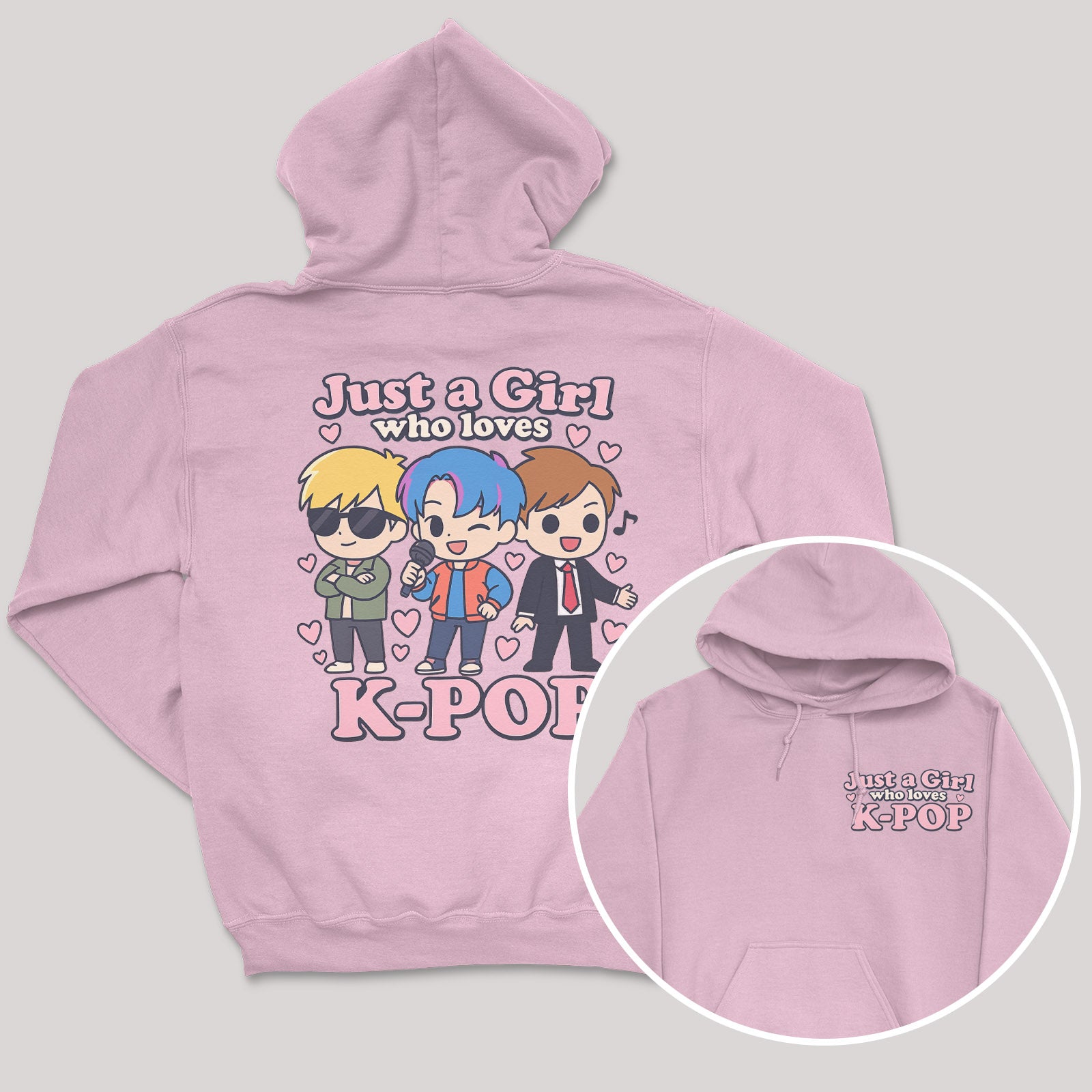 Just A Girl Who Loves K-Pop - K-Pop Graphic Printed Hoodie
