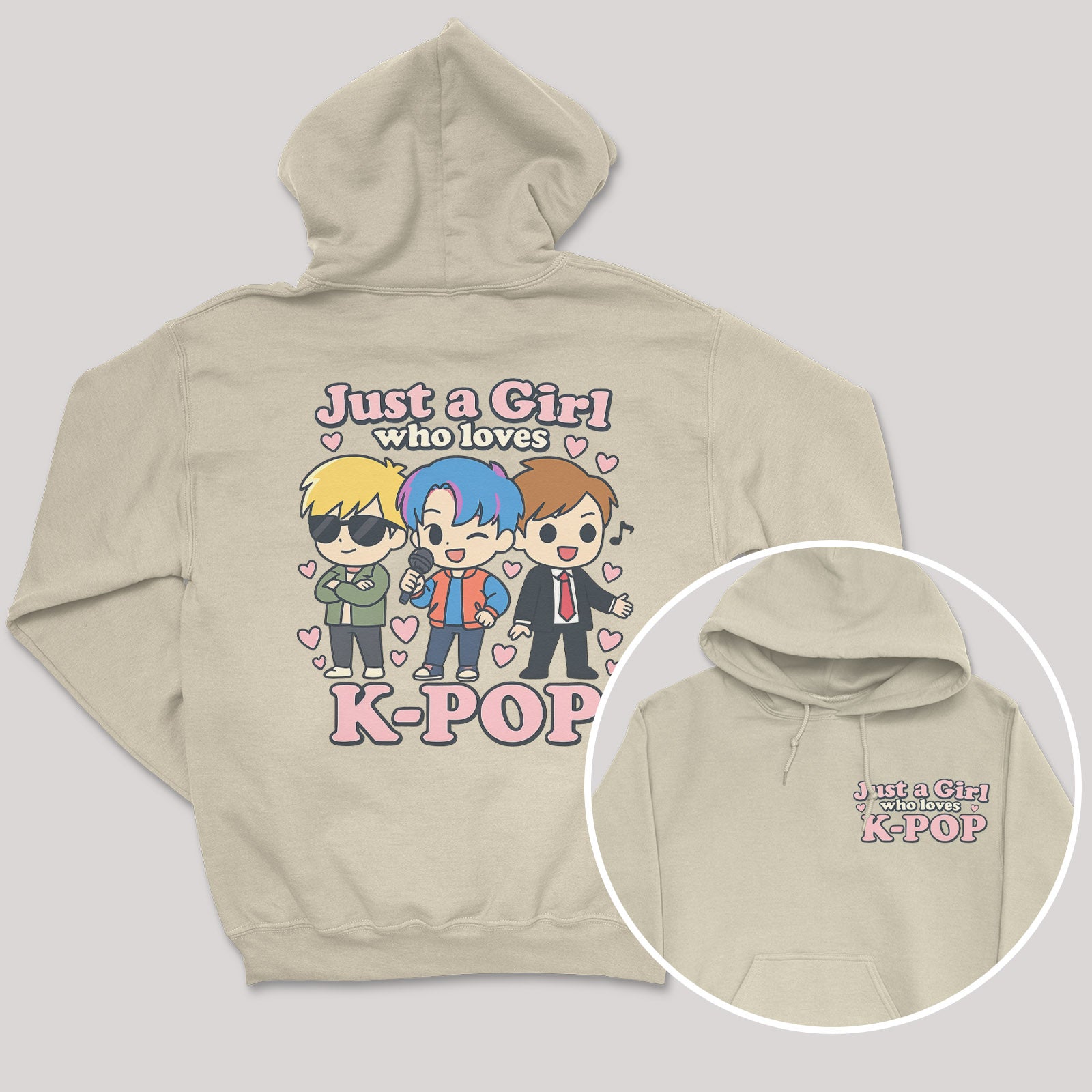 Just A Girl Who Loves K-Pop - K-Pop Graphic Printed Hoodie