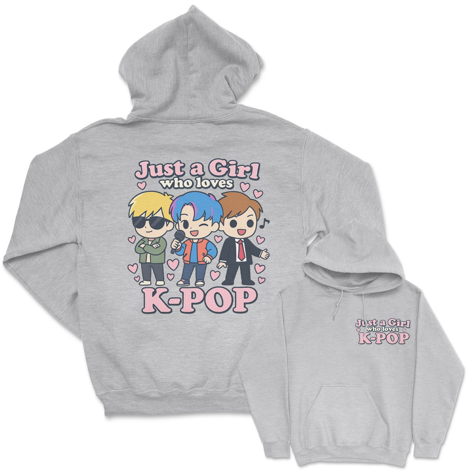 Just A Girl Who Loves K-Pop - K-Pop Graphic Printed Hoodie