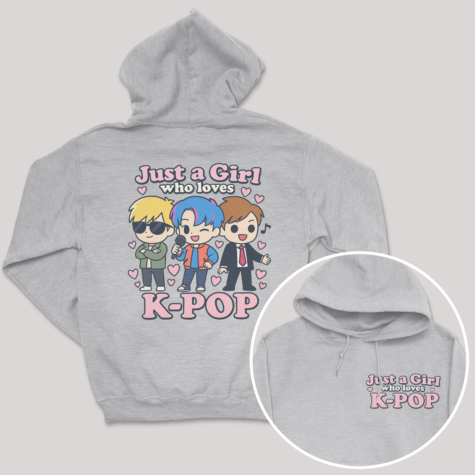 Just A Girl Who Loves K-Pop - K-Pop Graphic Printed Hoodie
