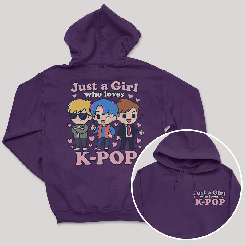 Just A Girl Who Loves K-Pop - K-Pop Graphic Printed Hoodie