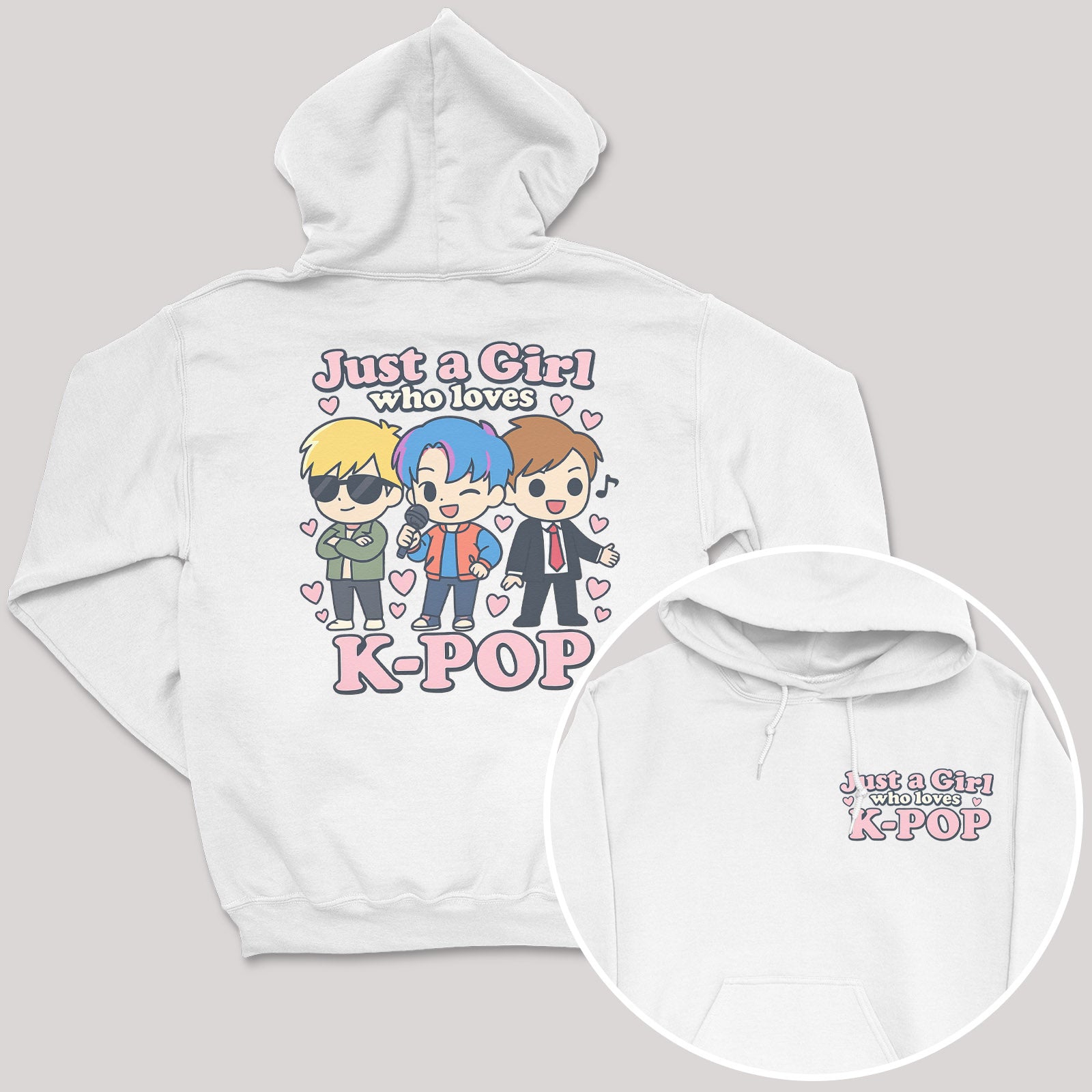 Just A Girl Who Loves K-Pop - K-Pop Graphic Printed Hoodie