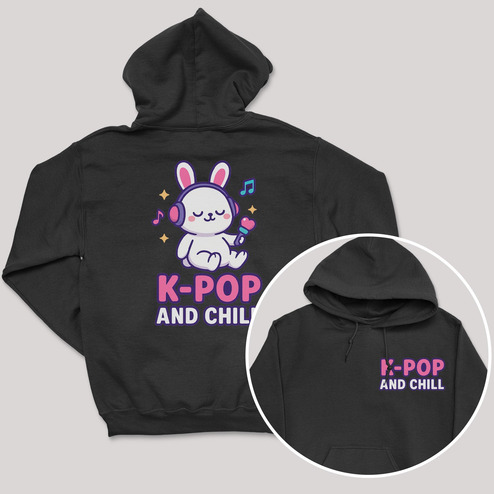 K-Pop And Chill - K-Pop Graphic Printed Hoodie
