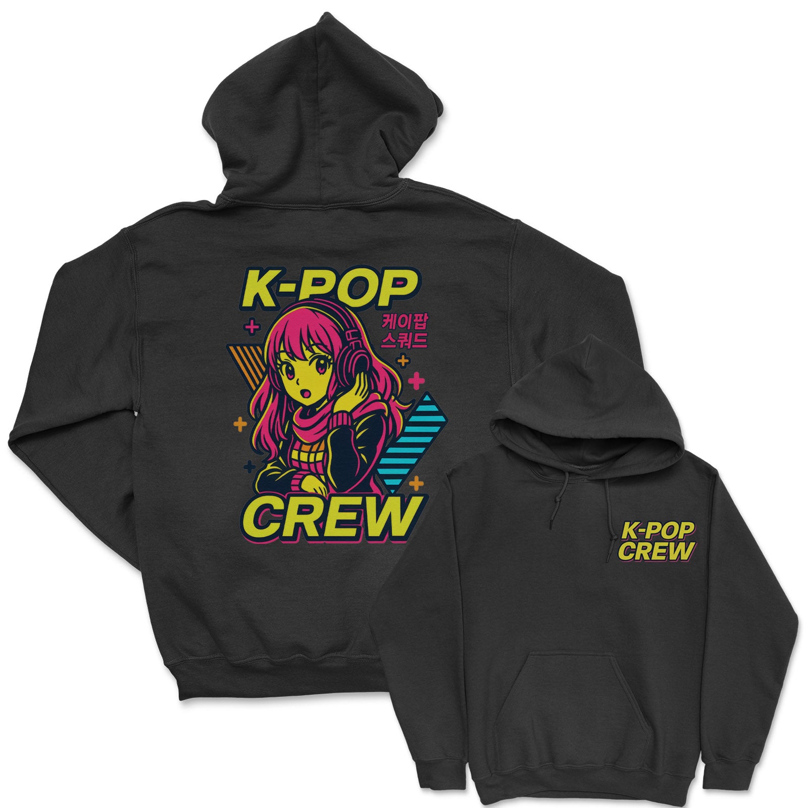 K-Pop Crew Neon Dreams - K-Pop Graphic Printed Hoodie