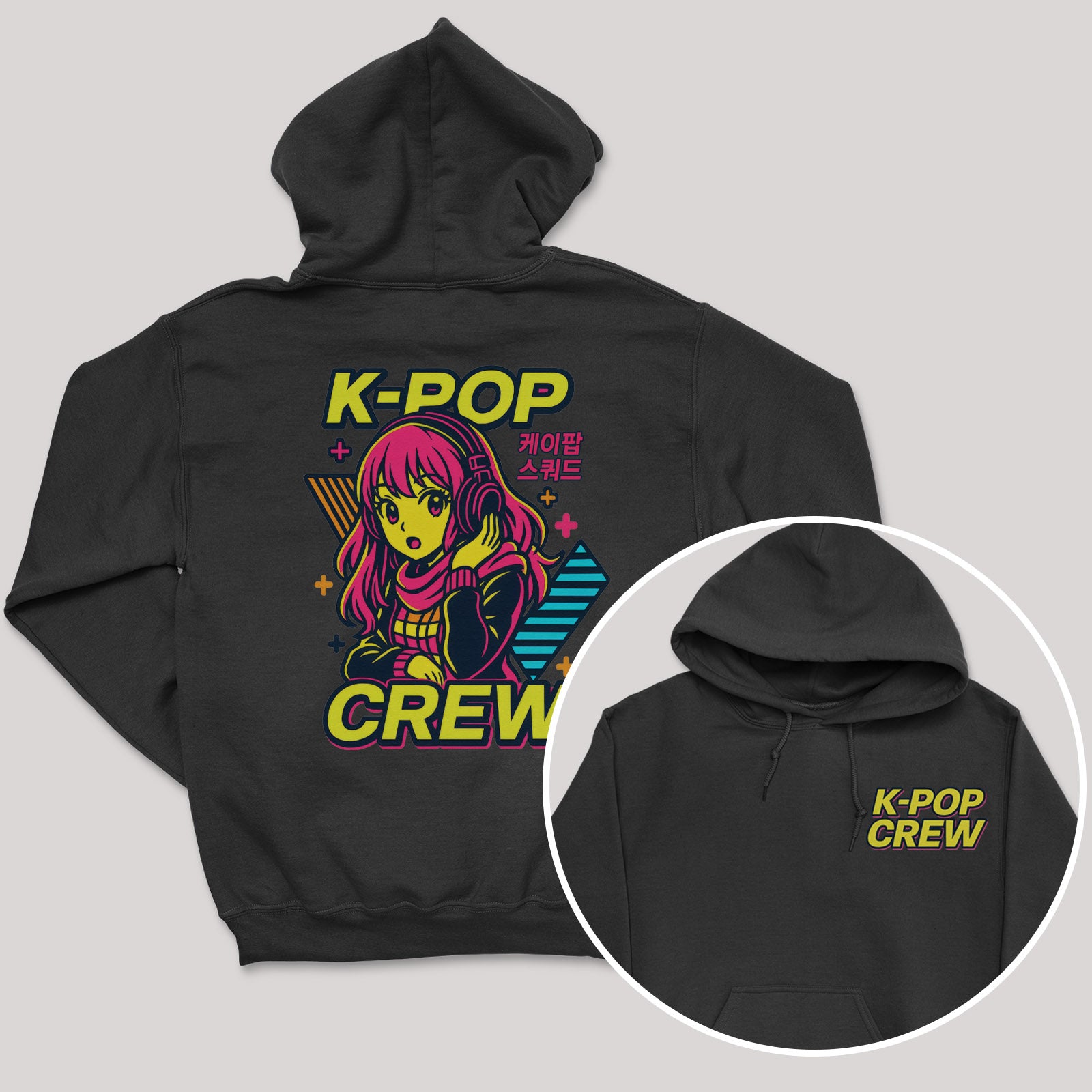 K-Pop Crew Neon Dreams - K-Pop Graphic Printed Hoodie