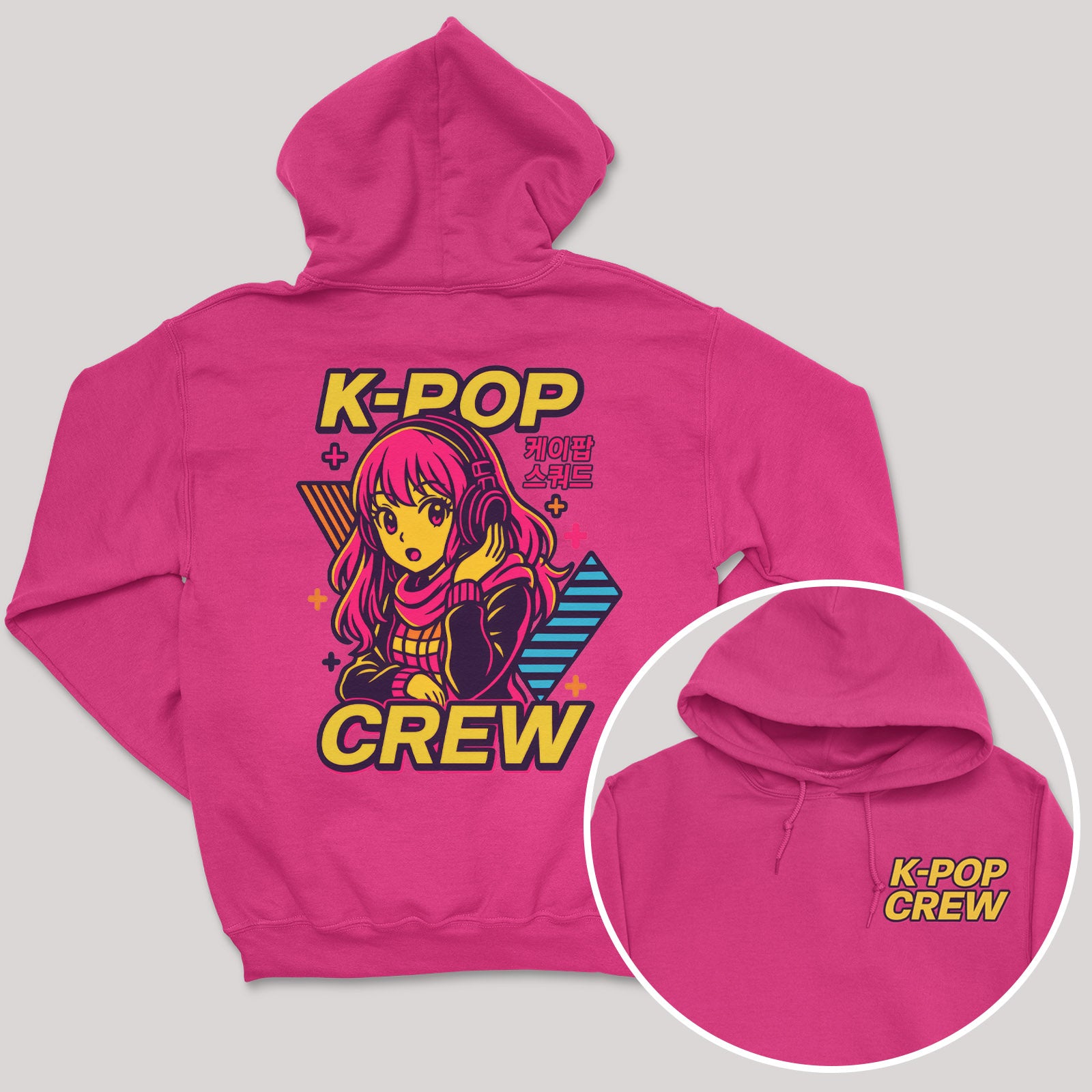 K-Pop Crew Neon Dreams - K-Pop Graphic Printed Hoodie