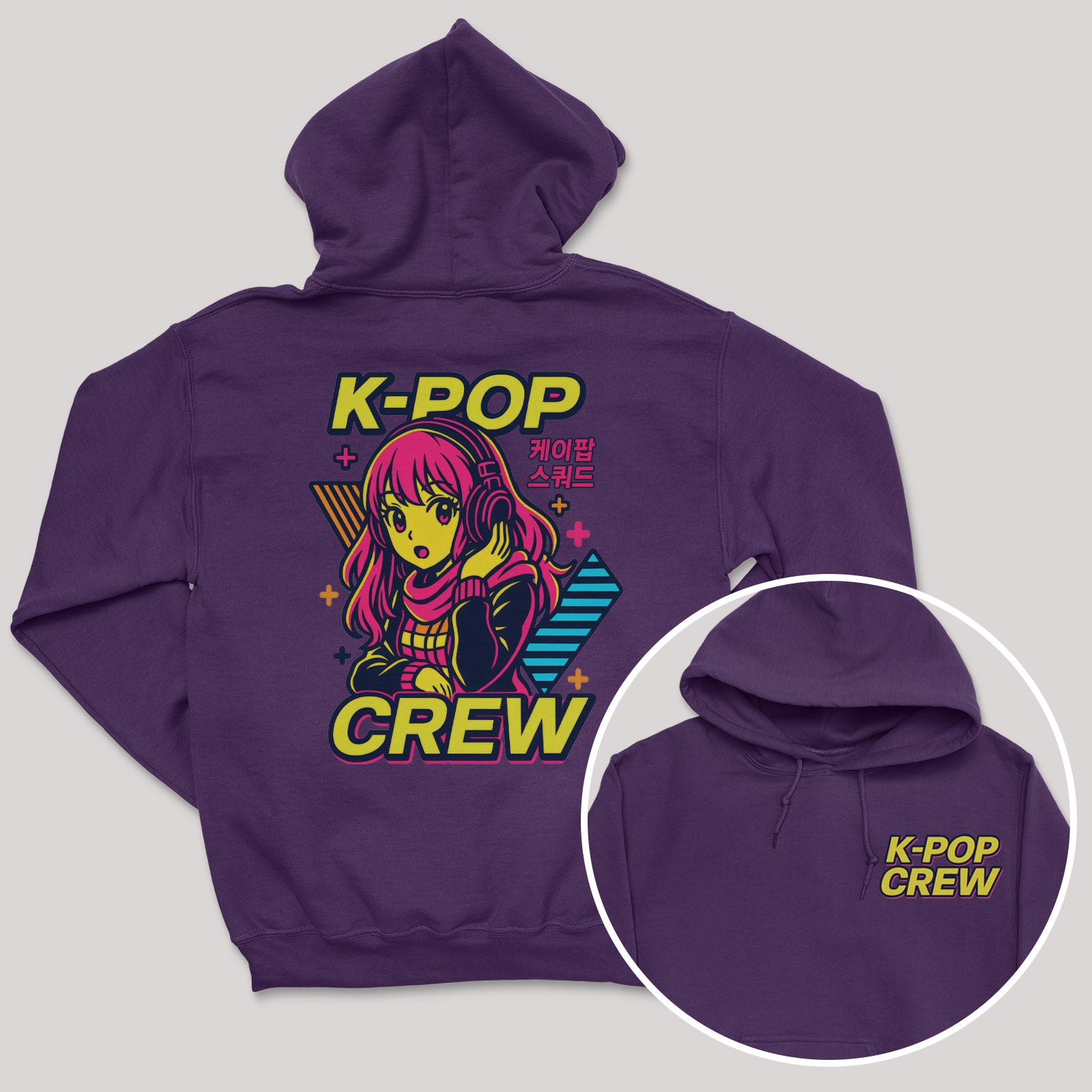 K-Pop Crew Neon Dreams - K-Pop Graphic Printed Hoodie