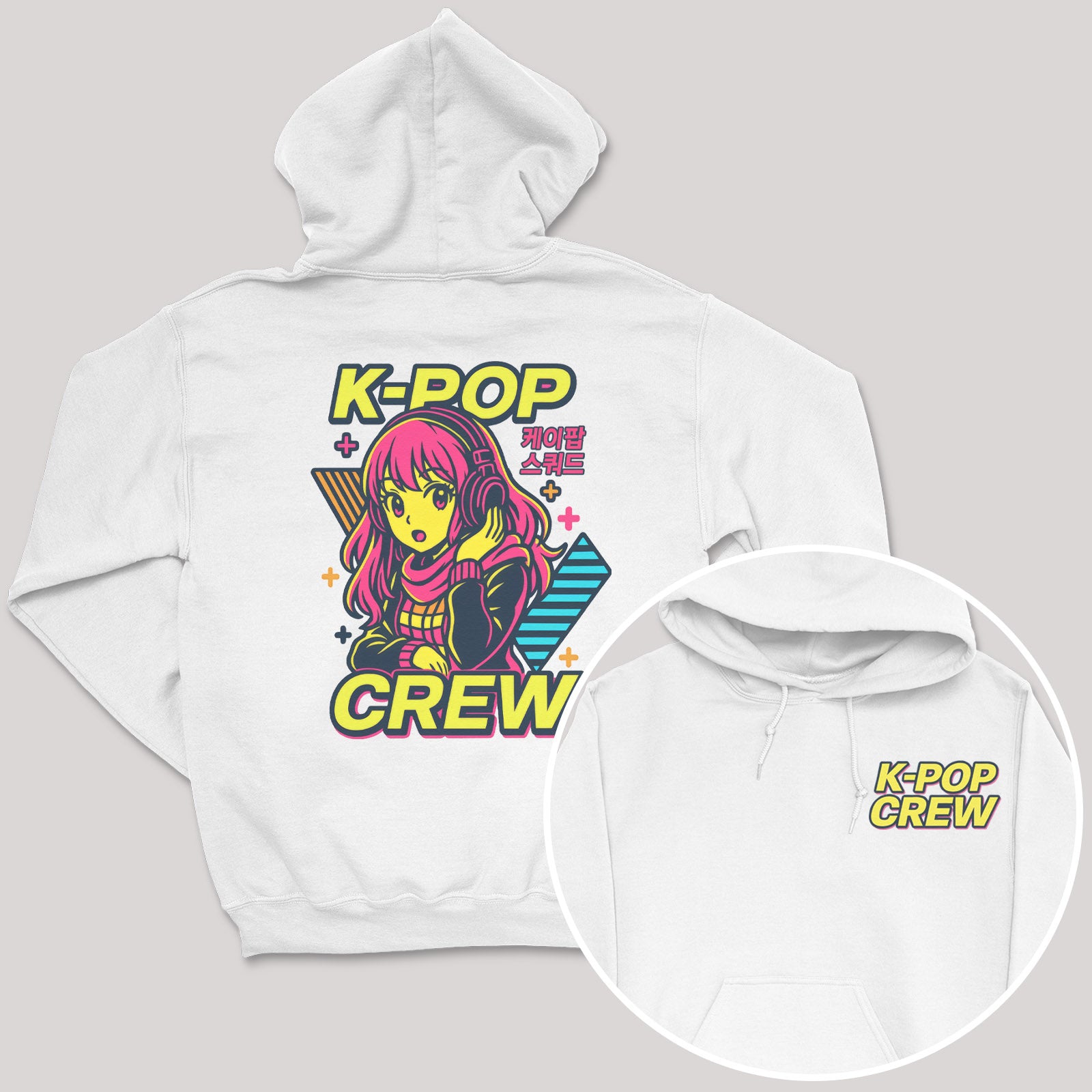 K-Pop Crew Neon Dreams - K-Pop Graphic Printed Hoodie