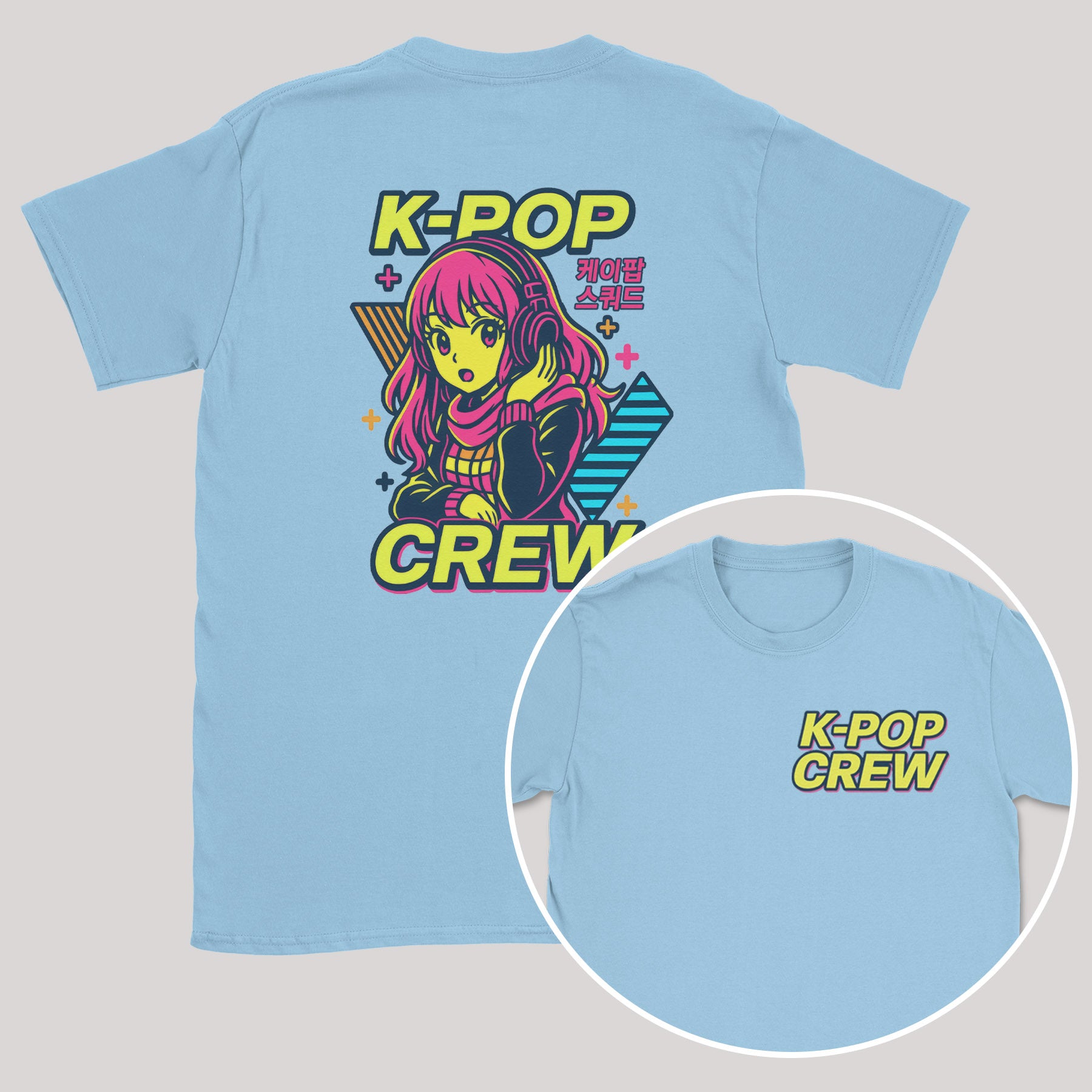 K-Pop Crew Neon Dreams - K-Pop Graphic Printed T-Shirt