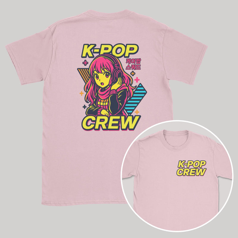 K-Pop Crew Neon Dreams - K-Pop Graphic Printed T-Shirt