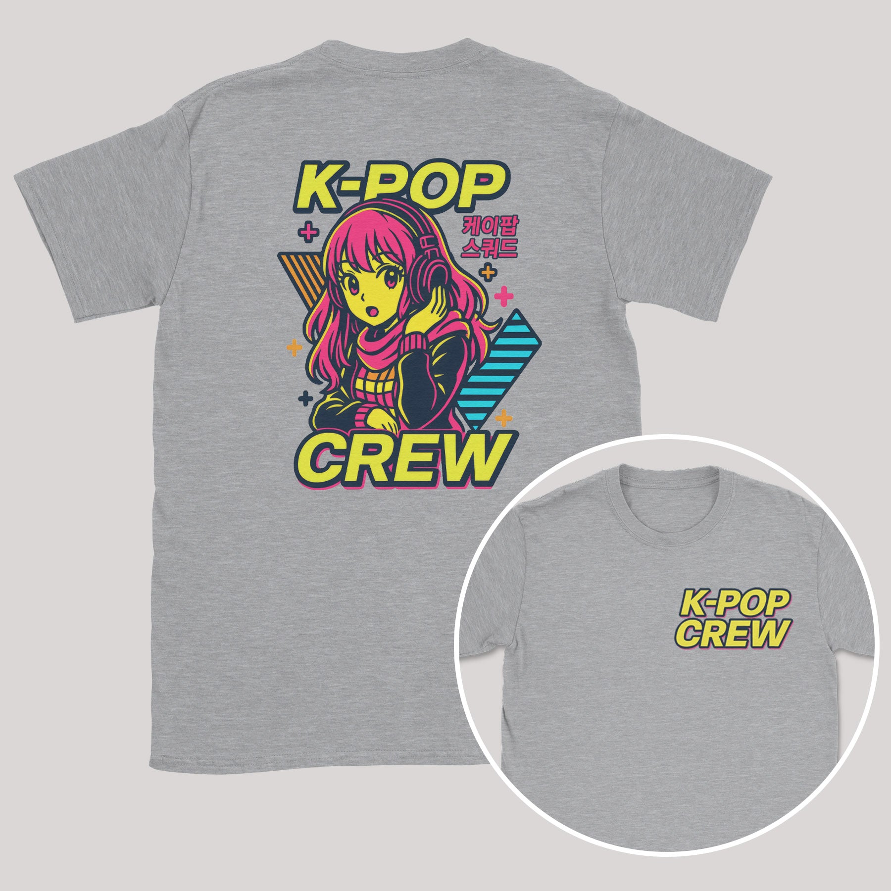 K-Pop Crew Neon Dreams - K-Pop Graphic Printed T-Shirt