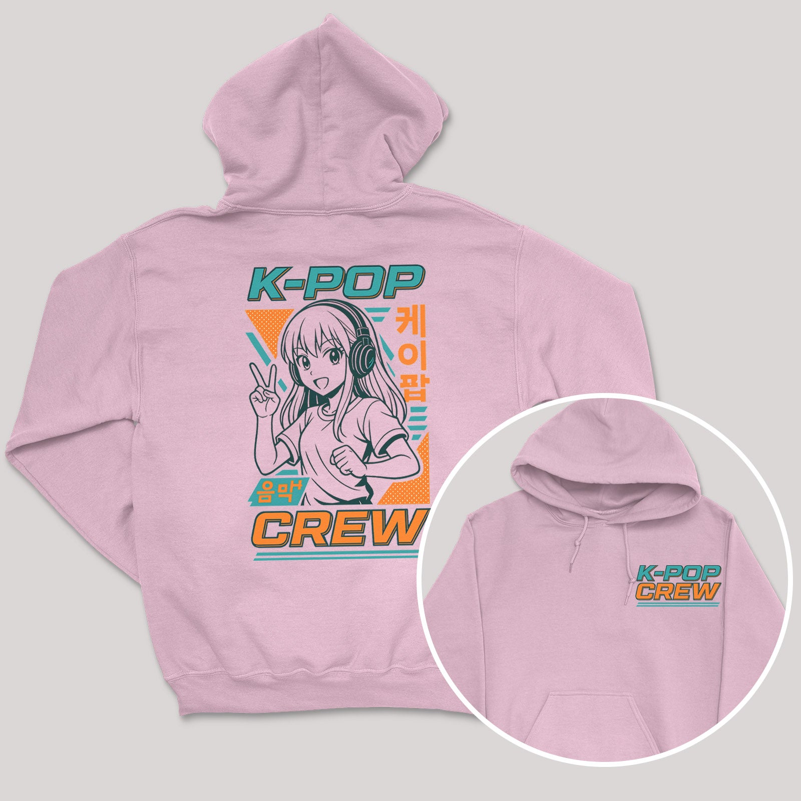 K-Pop Crew Retro Style - K-Pop Graphic Printed Hoodie