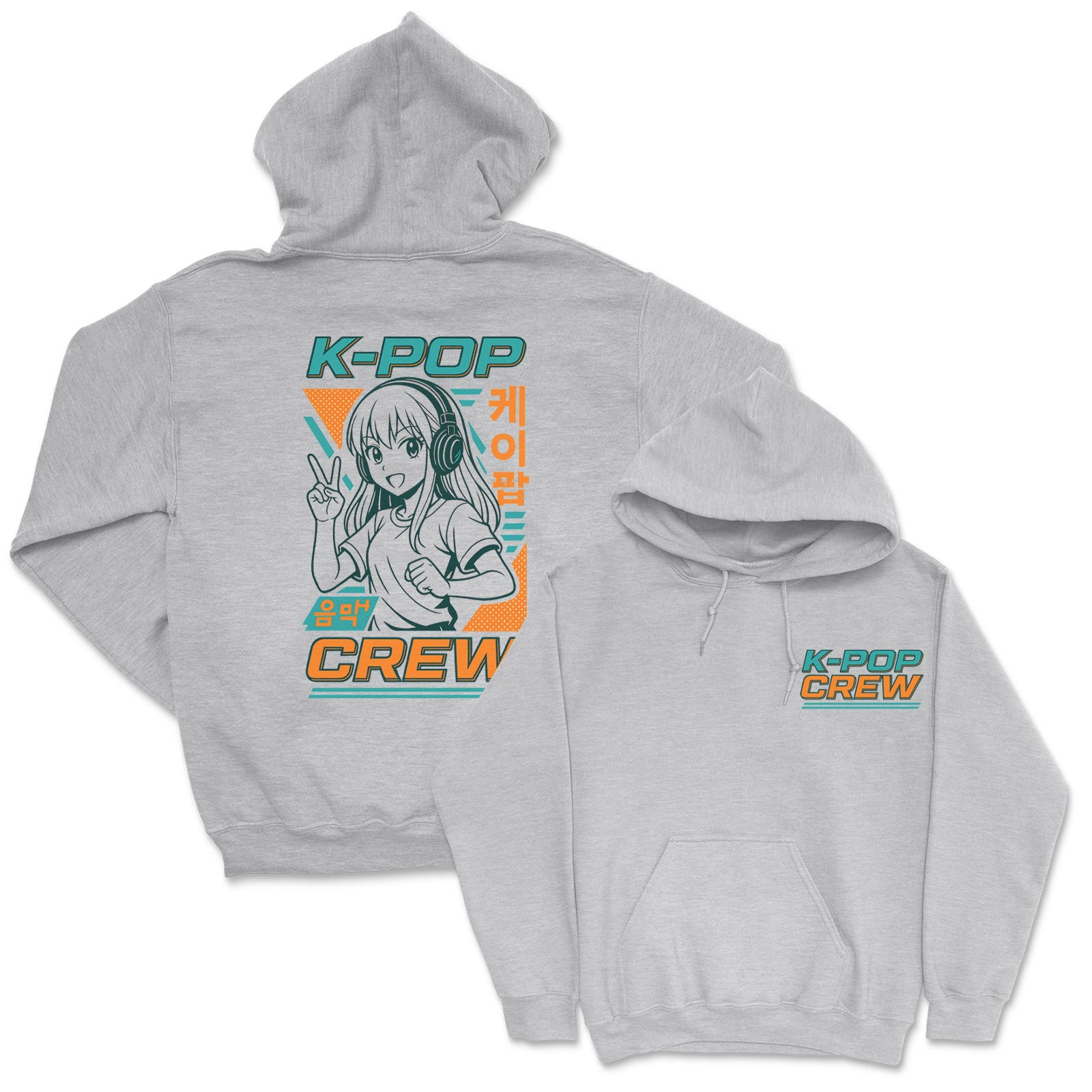 K-Pop Crew Retro Style - K-Pop Graphic Printed Hoodie