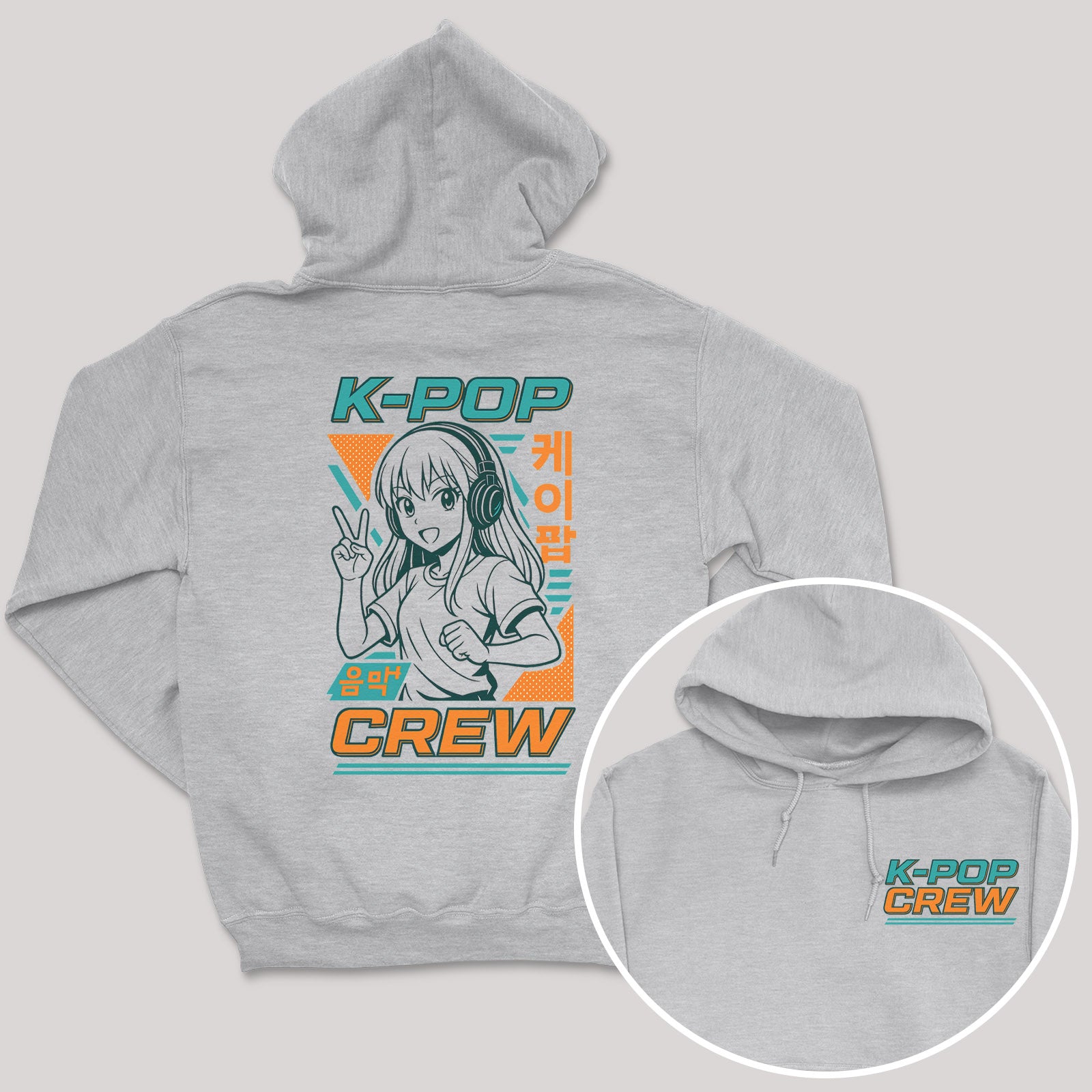 K-Pop Crew Retro Style - K-Pop Graphic Printed Hoodie