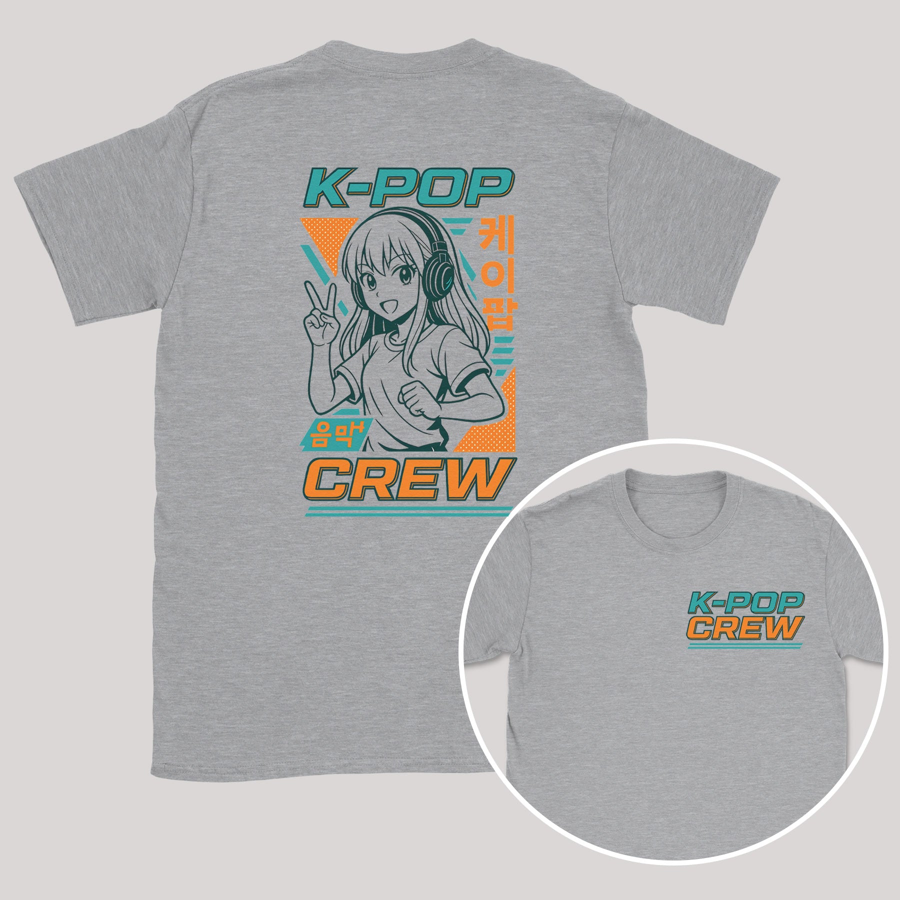 K-Pop Crew Retro Style - K-Pop Graphic Printed T-Shirt