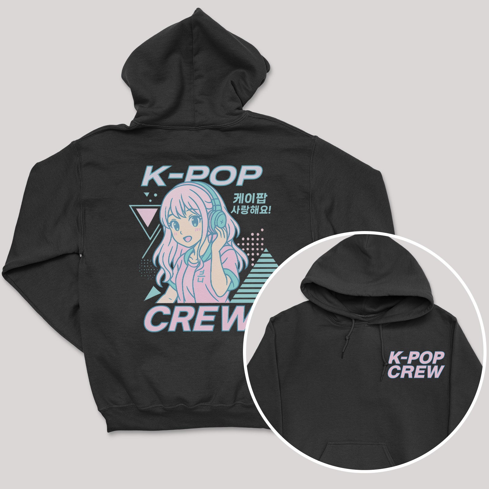 K-Pop Crew Pastel Pop - K-Pop Graphic Printed Hoodie