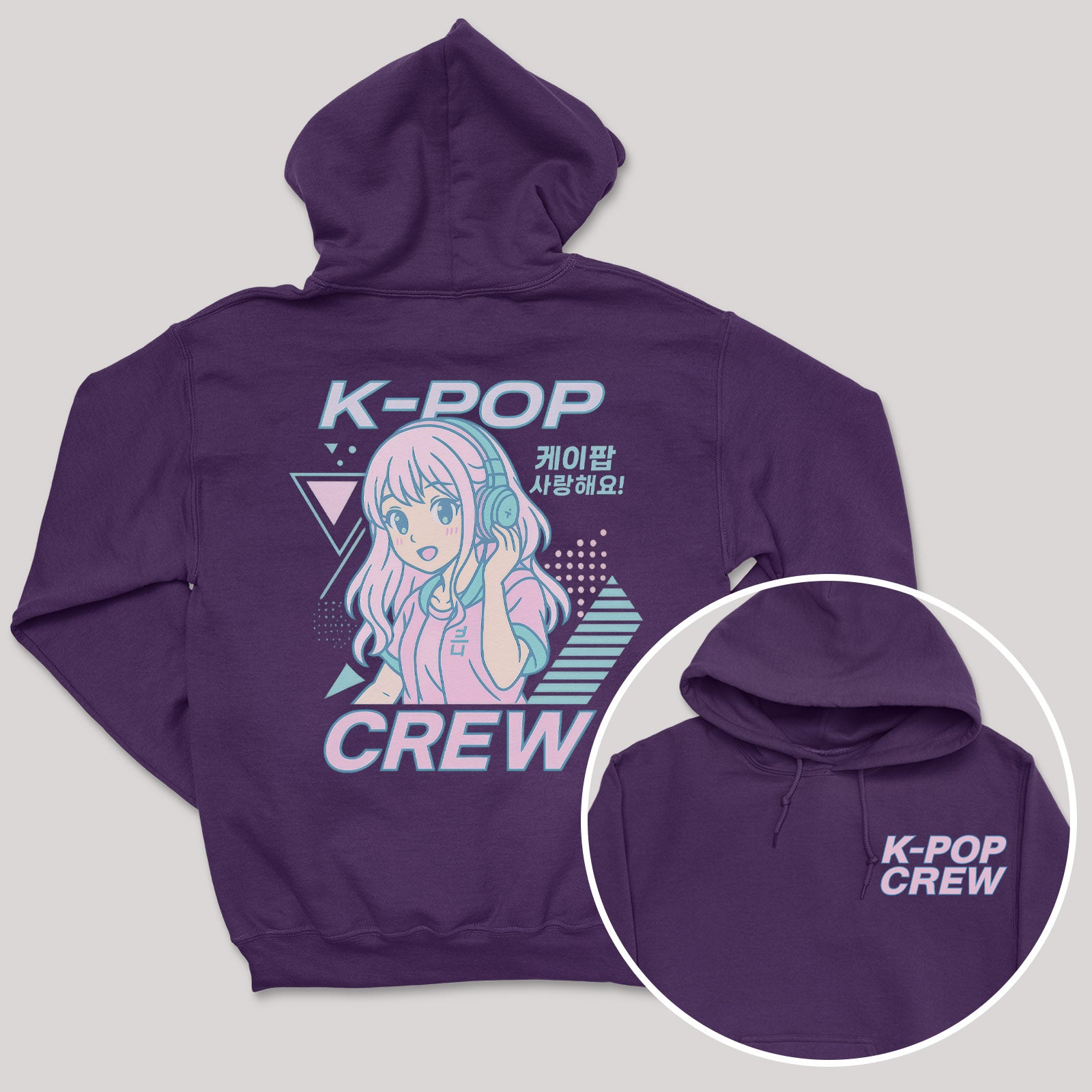 K-Pop Crew Pastel Pop - K-Pop Graphic Printed Hoodie