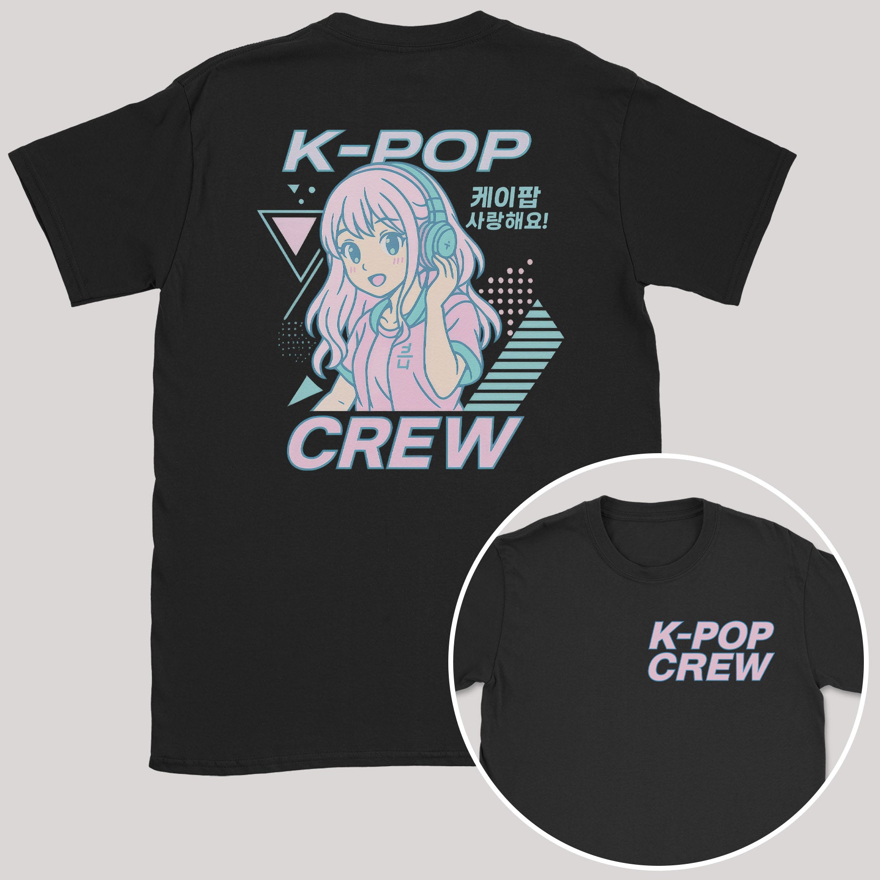 K-Pop Crew Pastel Pop - K-Pop Graphic Printed T-Shirt