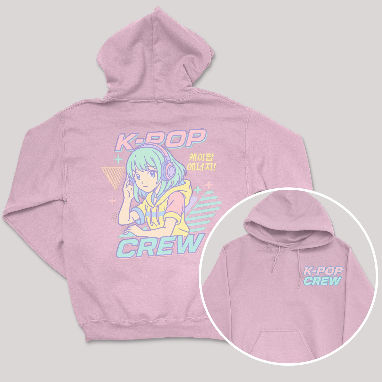 K-Pop Crew Pastel Style - K-Pop Graphic Printed Hoodie