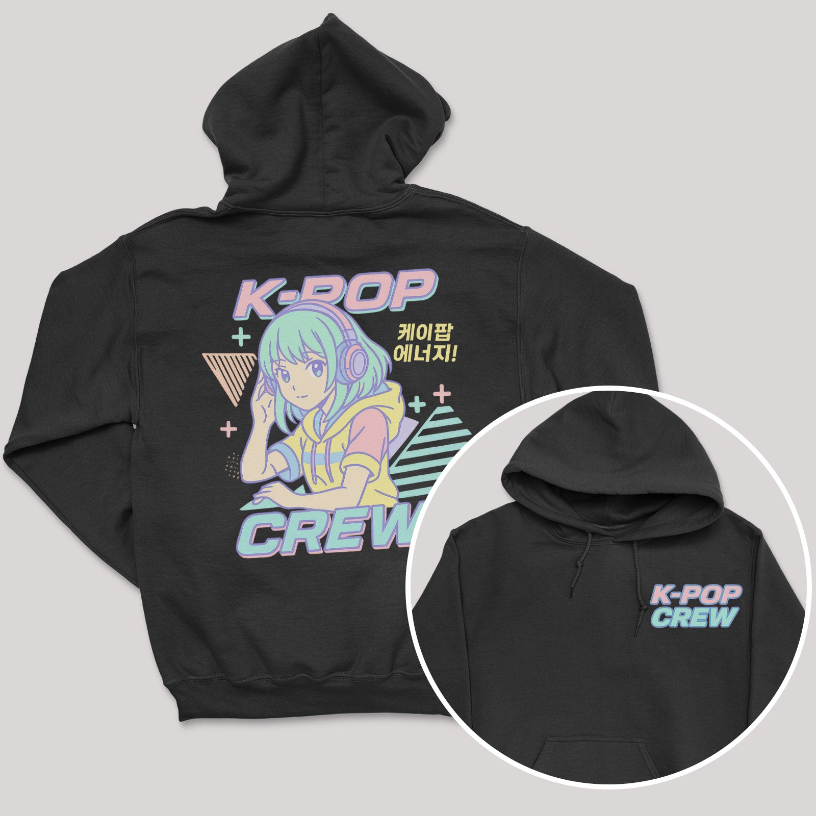 K-Pop Crew Pastel Style - K-Pop Graphic Printed Hoodie