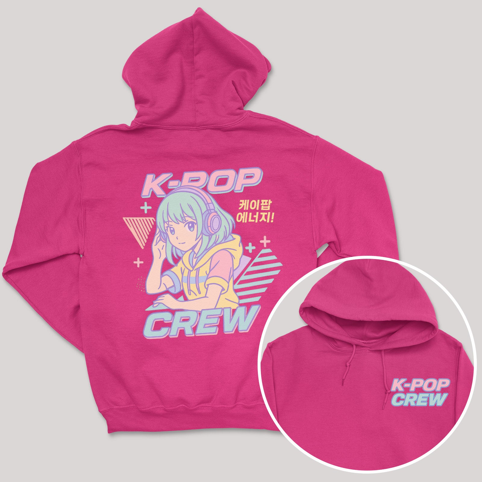 K-Pop Crew Pastel Style - K-Pop Graphic Printed Hoodie