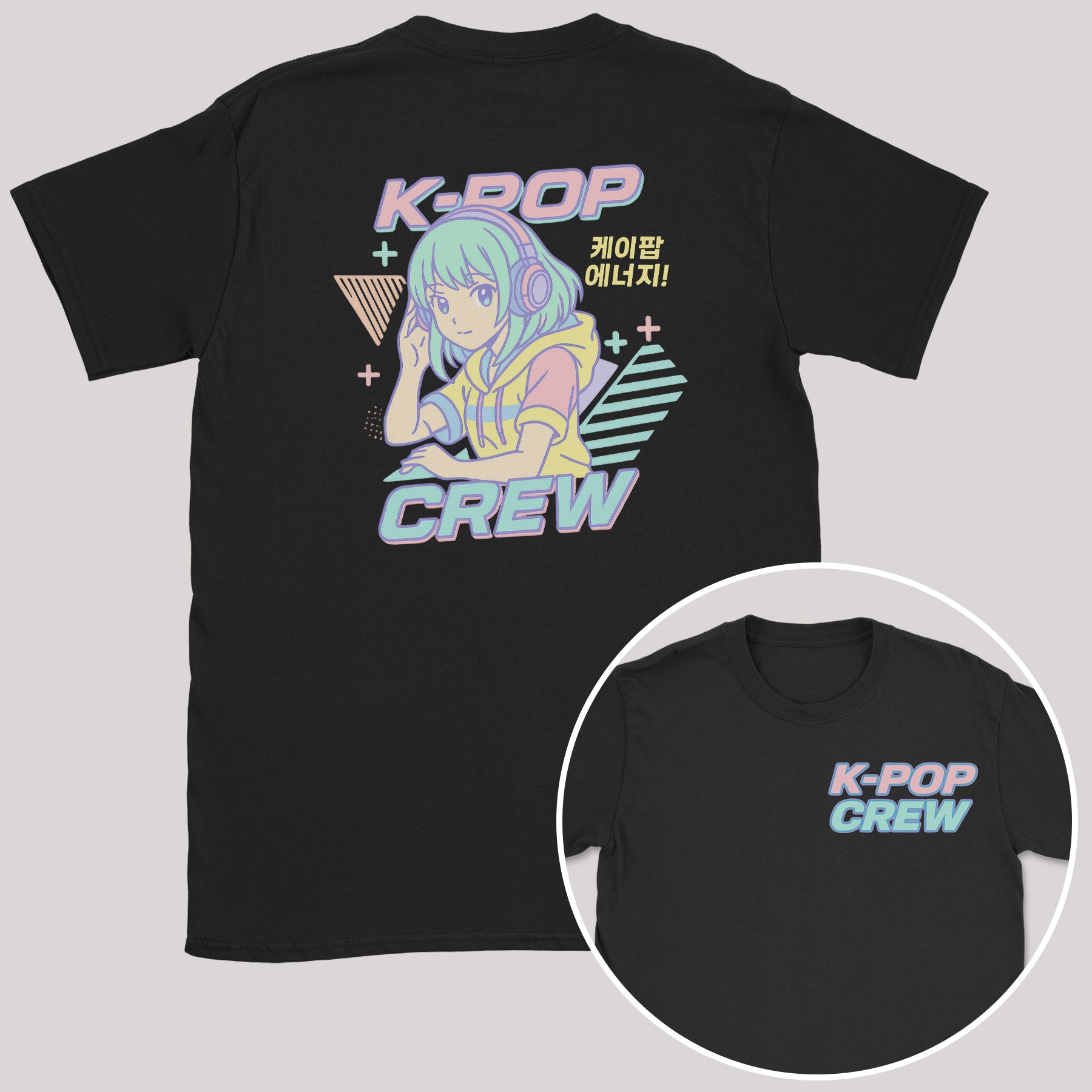 K-Pop Crew Pastel Style - K-Pop Graphic Printed T-Shirt