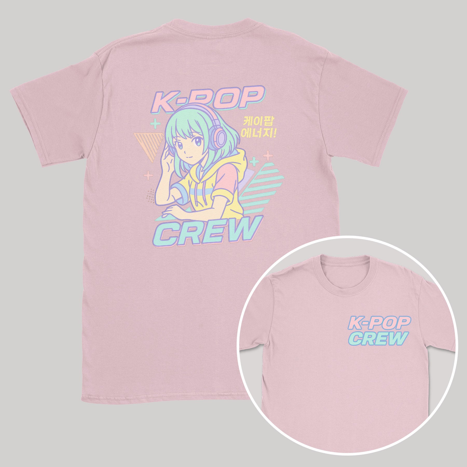 K-Pop Crew Pastel Style - K-Pop Graphic Printed T-Shirt