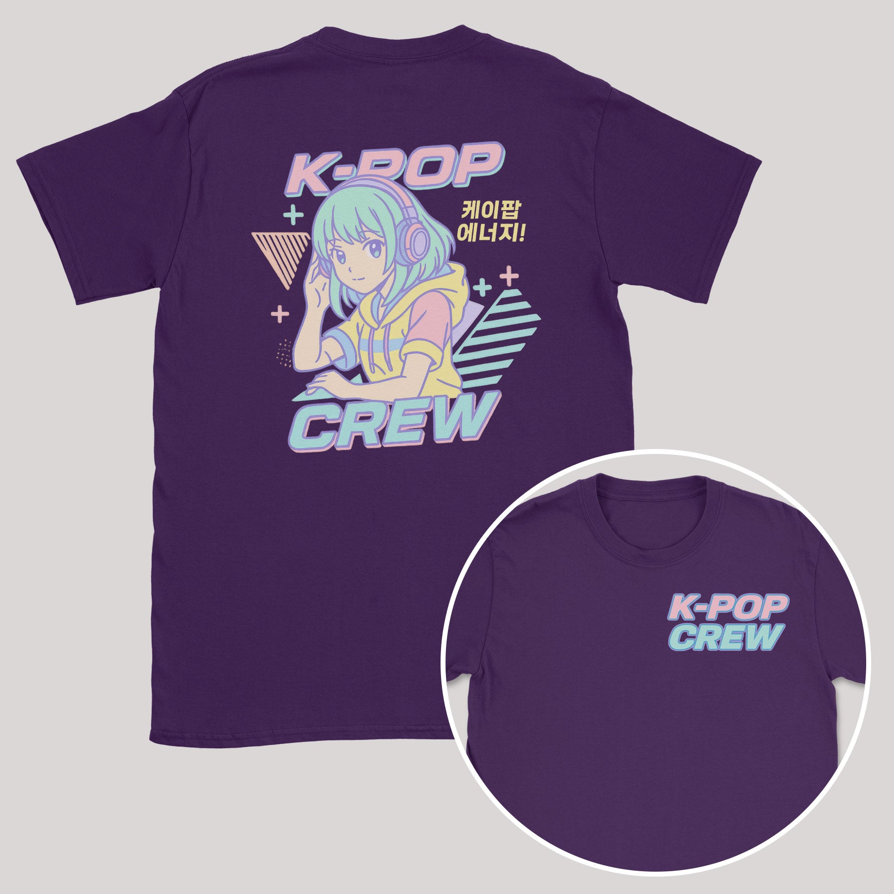K-Pop Crew Pastel Style - K-Pop Graphic Printed T-Shirt
