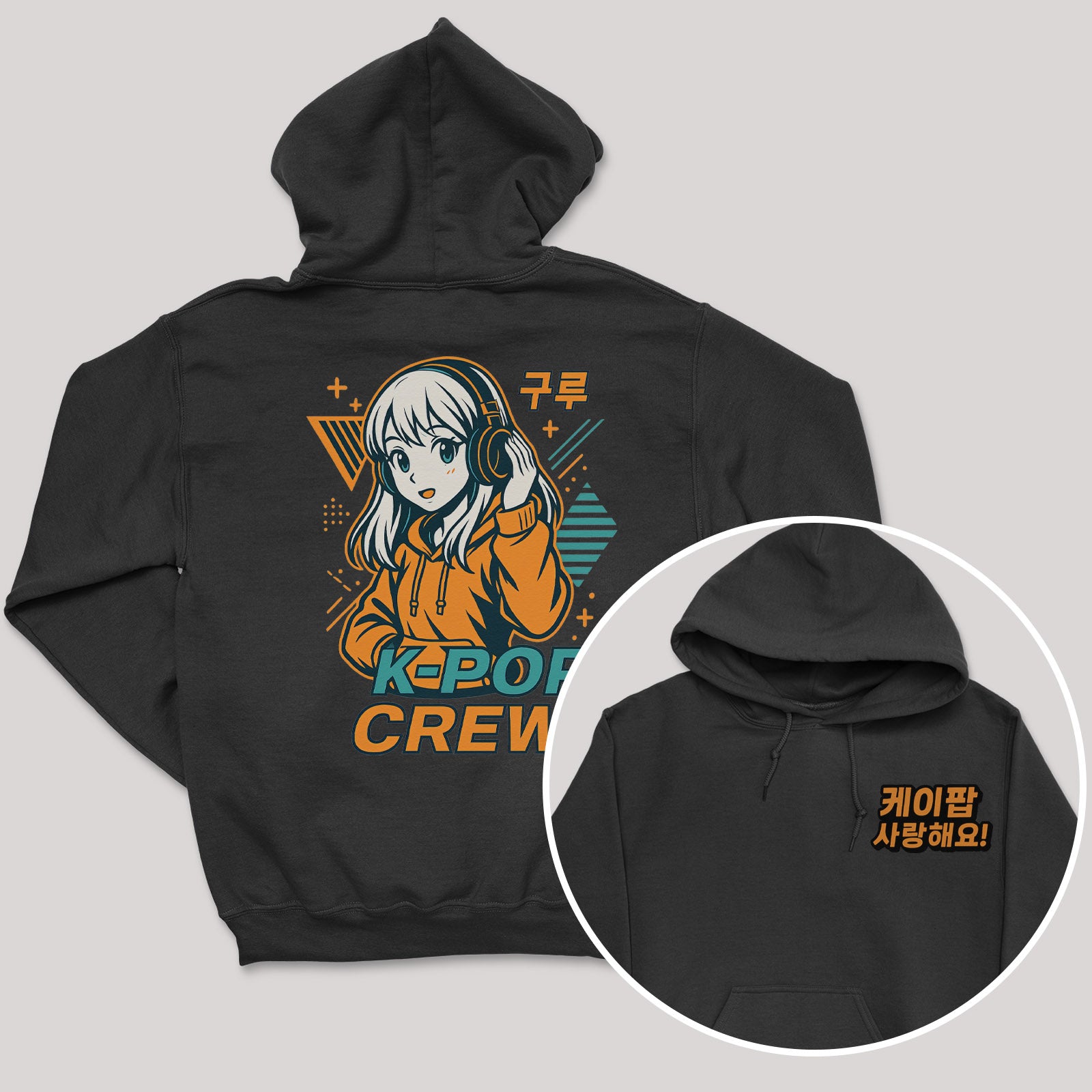 K-Pop Crew Electric Style - K-Pop Graphic Printed Hoodie