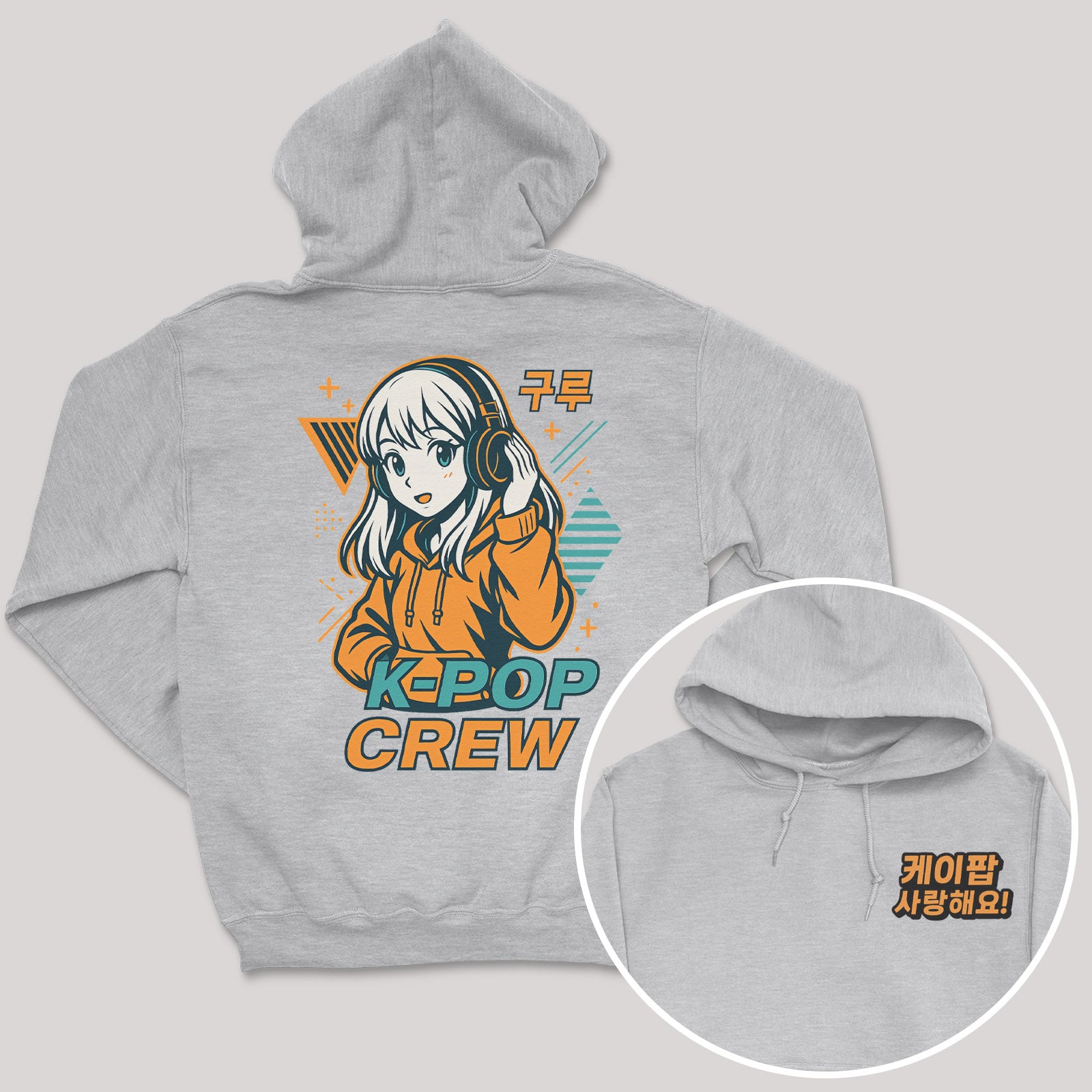 K-Pop Crew Electric Style - K-Pop Graphic Printed Hoodie