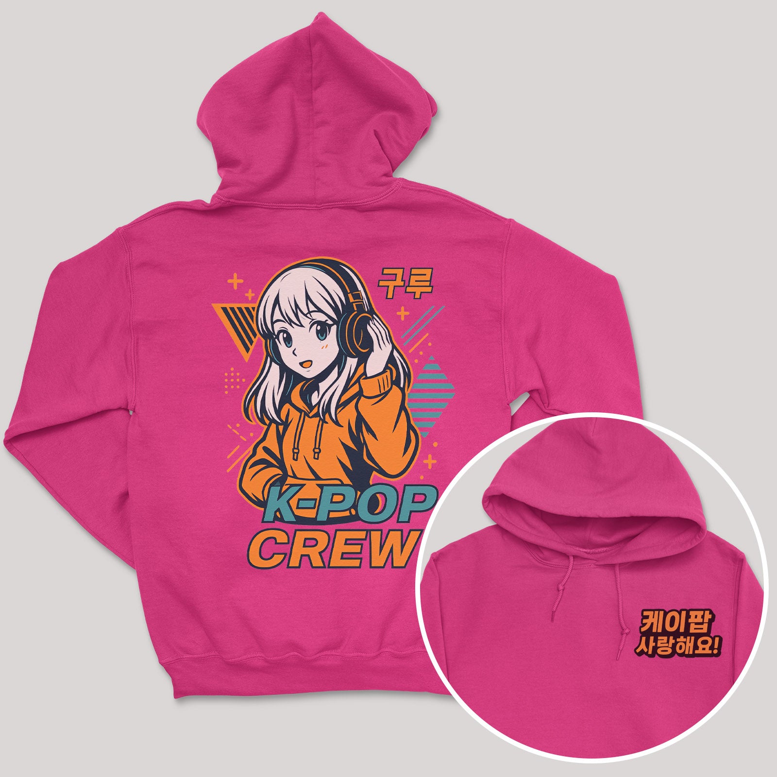 K-Pop Crew Electric Style - K-Pop Graphic Printed Hoodie
