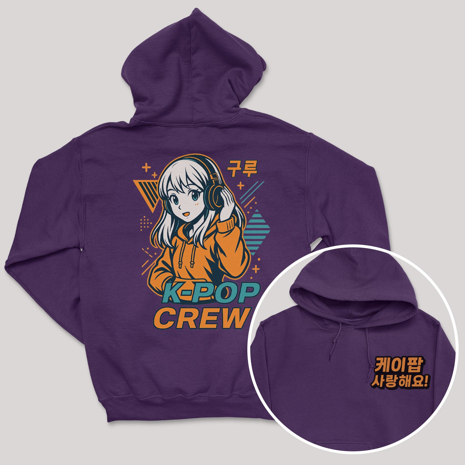 K-Pop Crew Electric Style - K-Pop Graphic Printed Hoodie