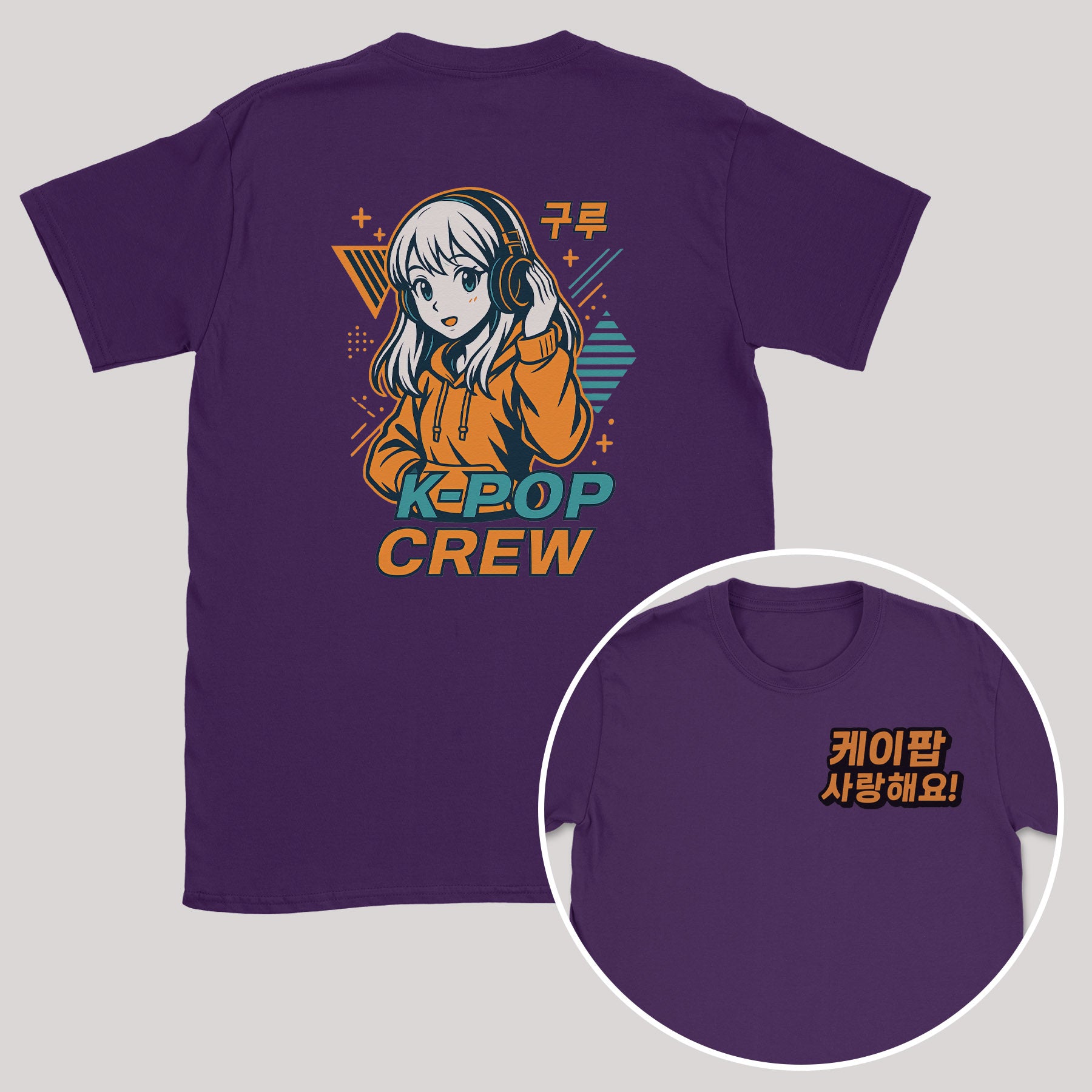 K-Pop Crew Electric Style - K-Pop Graphic Printed T-Shirt