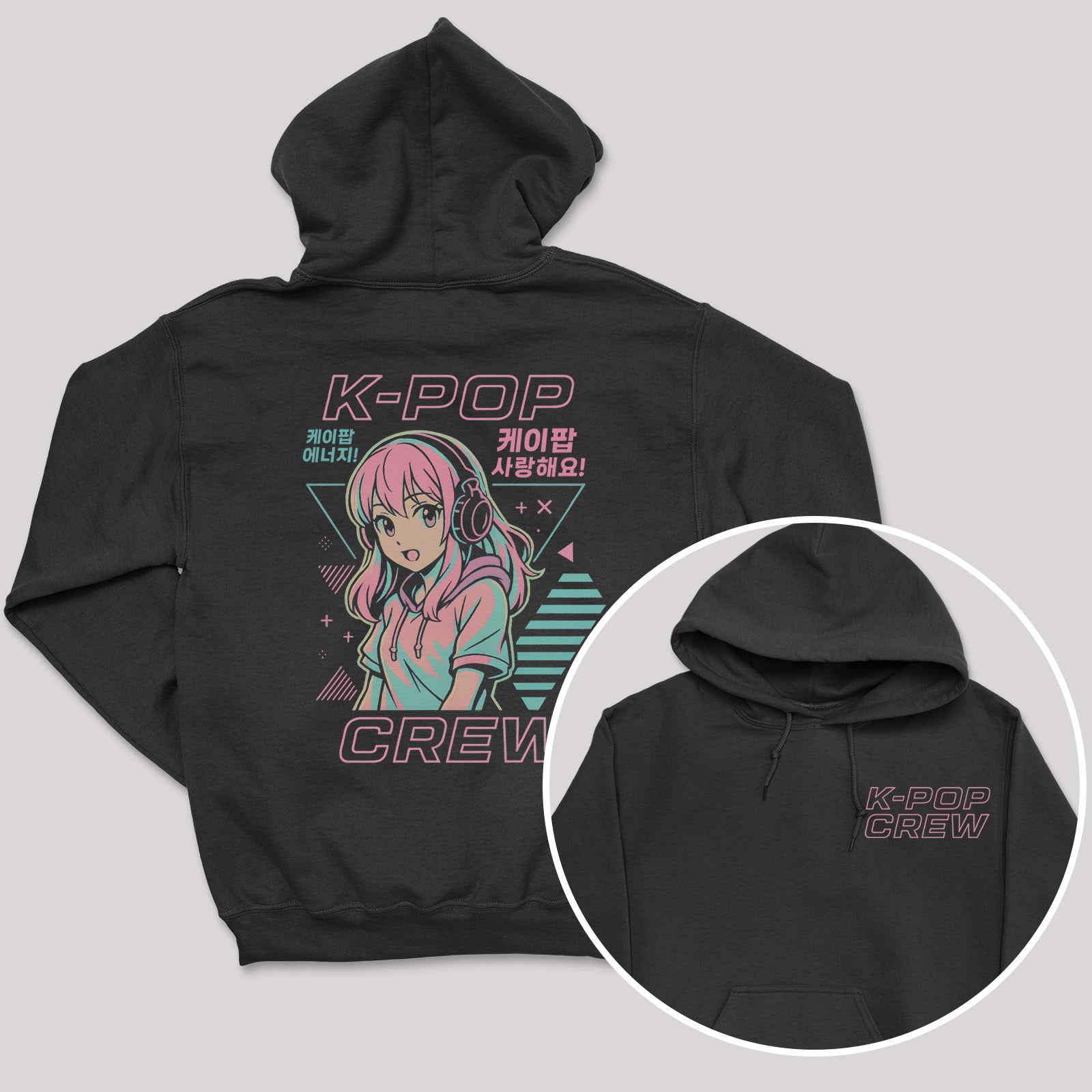 K-Pop Crew Bubblegum Beats Style - K-Pop Graphic Printed Hoodie