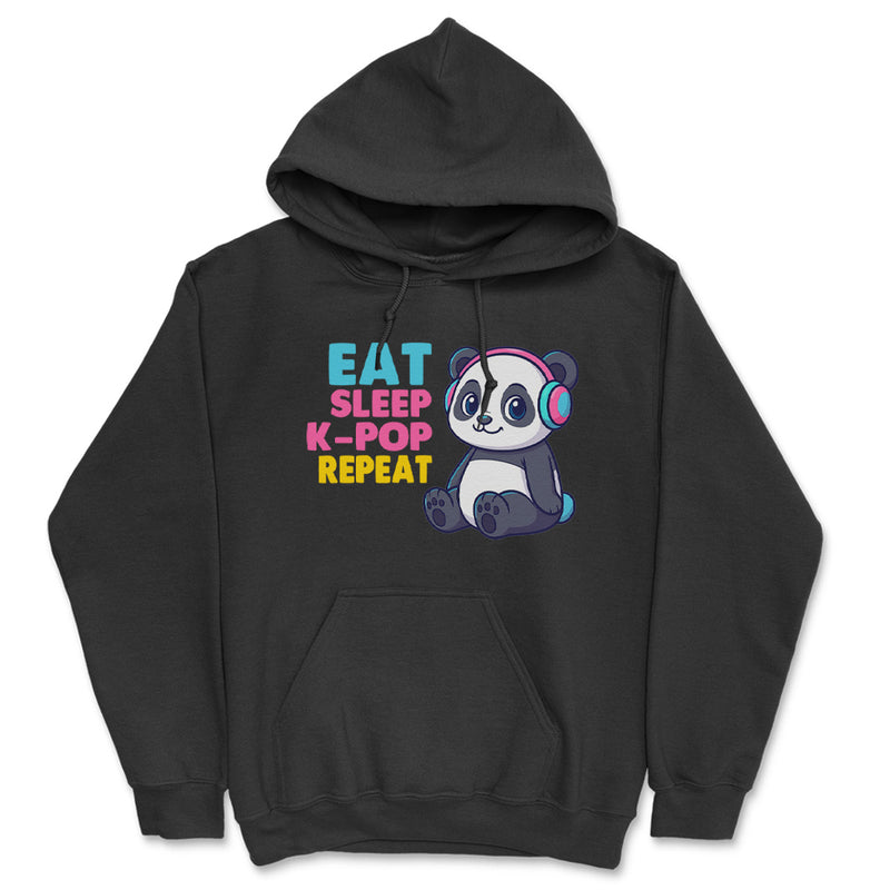 Eat Sleep K-Pop Repeat - K-Pop Graphic Printed Hoodie