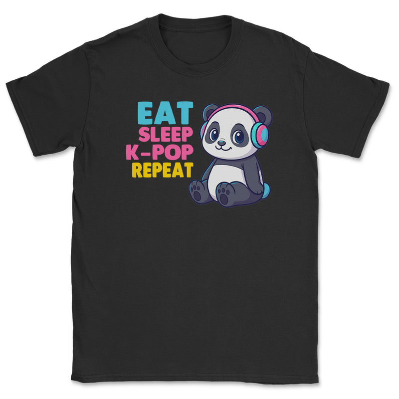 Eat Sleep K-Pop Repeat - K-Pop Graphic Printed T-Shirt