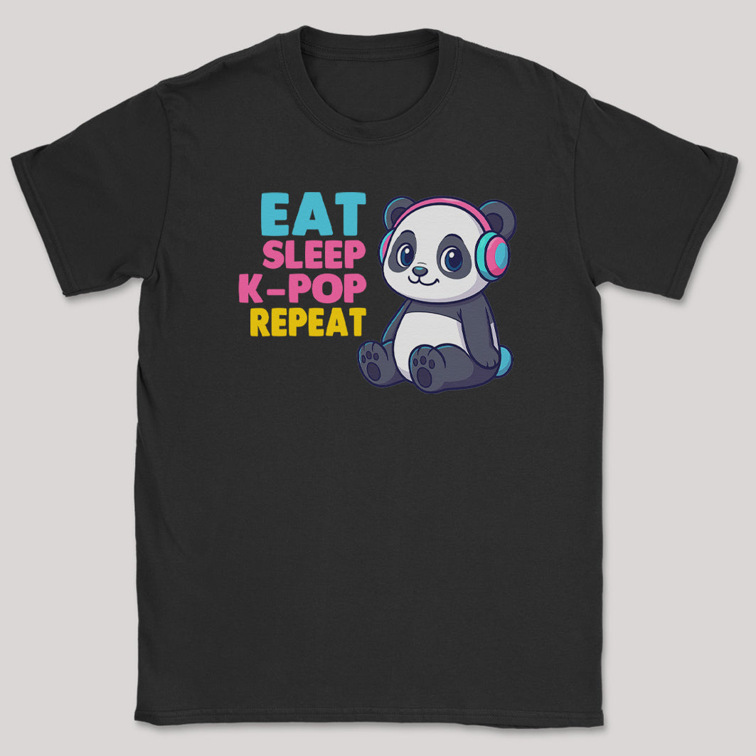 Eat Sleep K-Pop Repeat - K-Pop Graphic Printed T-Shirt
