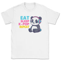 Eat Sleep K-Pop Repeat - K-Pop Graphic Printed T-Shirt