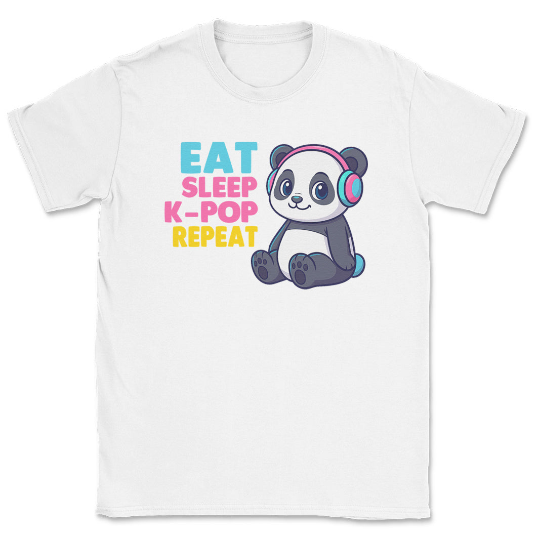 Eat Sleep K-Pop Repeat - K-Pop Graphic Printed T-Shirt