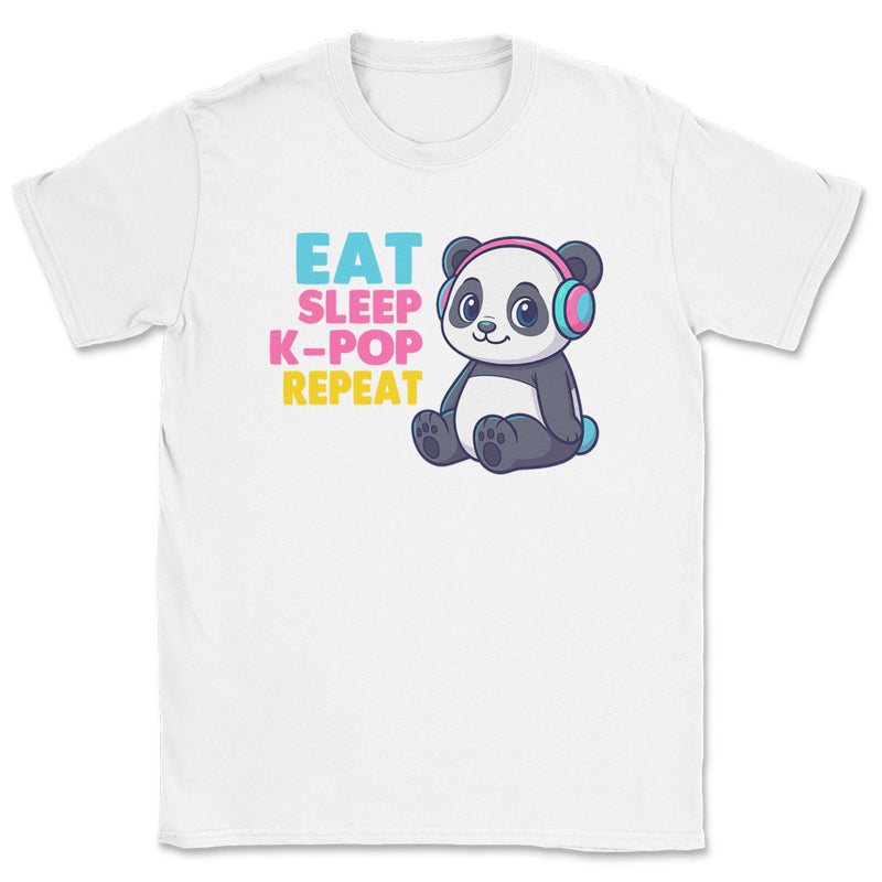 Eat Sleep K-Pop Repeat - K-Pop Graphic Printed T-Shirt