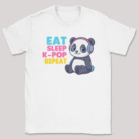 Eat Sleep K-Pop Repeat - K-Pop Graphic Printed T-Shirt